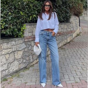 ZARA White Button-Up Shirt